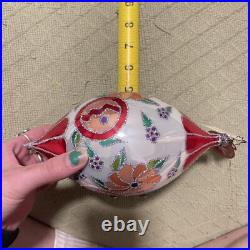 Christopher Radko Christmas Floral Tree Ornament Handpainted Teardrop Flower Christopher Radko Christmas Floral Tree Ornament Handpainted Teardrop Flower