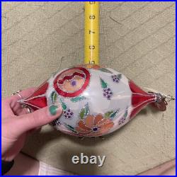 Christopher Radko Christmas Floral Tree Ornament Handpainted Teardrop Flower Christopher Radko Christmas Floral Tree Ornament Handpainted Teardrop Flower