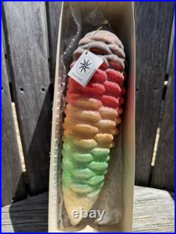 Christopher Radko Christmas Ornament 13 Rainbow Pinecone