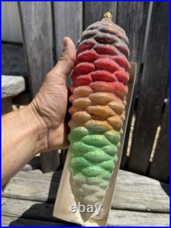 Christopher Radko Christmas Ornament 13 Rainbow Pinecone