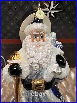 Christopher Radko Christmas Ornament Cobalt Kringle Santa NEW #388/632