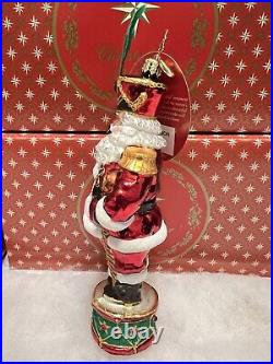 Christopher Radko Christmas Ornament Drum Major Santa NEW