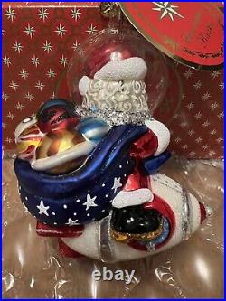 Christopher Radko Christmas Ornament Galactic Christmas Delivery Santa NEW