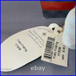 Christopher Radko Christmas Ornament Glass Frosty Frosting Snowman Cake RARE Box Christopher Radko Christmas Ornament Glass Frosty Frosting Snowman Cake RARE Box