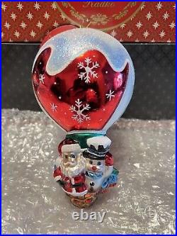 Christopher Radko Christmas Ornament Going Up Santa NEW