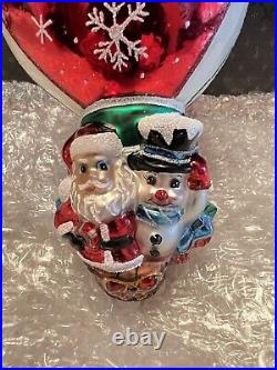 Christopher Radko Christmas Ornament Going Up Santa NEW