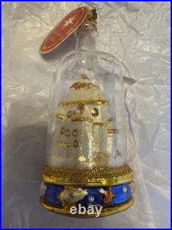 Christopher Radko Christmas Ornament Sand Castle in a Bottle NEW