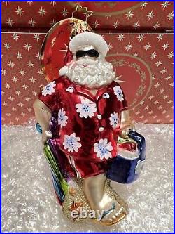 Christopher Radko Christmas Ornament Surfside Santa NEW