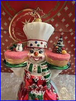 Christopher Radko Christmas Ornament This Christmas Takes The Cake Snowman NEW