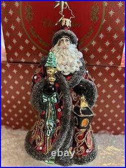 Christopher Radko Christmas Ornament Traveling Father Christmas Santa NEW