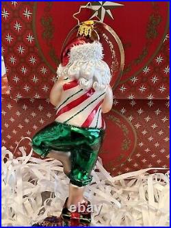 Christopher Radko Christmas Ornament Yuletide Yoga Santa NEW