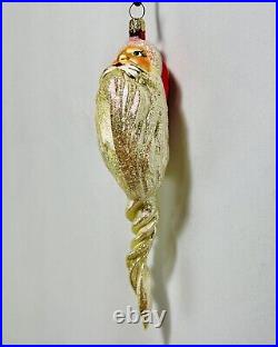 Christopher Radko Curlycue Santa Claus Twist Icicle Glass Christmas Ornament