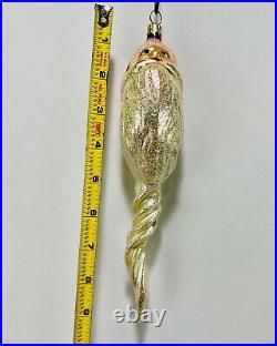 Christopher Radko Curlycue Santa Claus Twist Icicle Glass Christmas Ornament