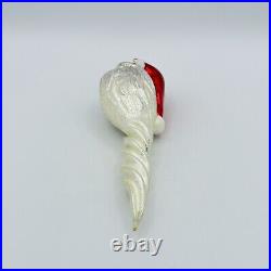 Christopher Radko Curlycue Santa Icicle Glass Christmas Ornament 9 Vintage RARE