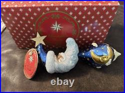 Christopher Radko DAYSTAR SANTA Celestial Star Moon Blue Ornament 1021488 New