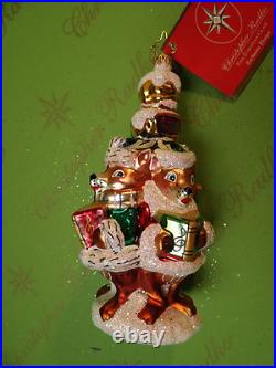 Christopher Radko Deer A Caroling Glass Ornament