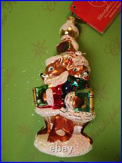 Christopher Radko Deer A Caroling Glass Ornament