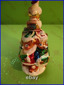Christopher Radko Deer A Caroling Glass Ornament