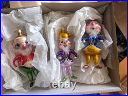 Christopher Radko Disney Snow White 7 Dwarfs Ornaments Set of 3, 1997