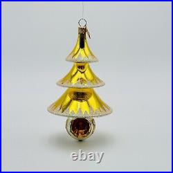 Christopher Radko Elegant Evergreen Glass Christmas Ornament 5.5 Gold Reflector