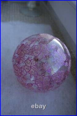 Christopher Radko FLORAL TIFFANY STAINED GLASS BALL CHRISTMAS ORNAMENT RARE HTF