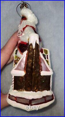 Christopher Radko Finishing Touch Gingerbread House Glass Christmas Ornament