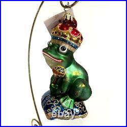 Christopher Radko Frog Prince Glass Christmas Ornament Just One Kiss 2002