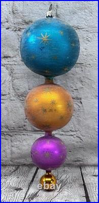 Christopher Radko Galaxy Frost Ornament Rare Triple Ball 10 Inch Christopher Radko Galaxy Frost Ornament Rare Triple Ball 10 Inch