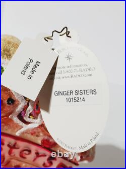 Christopher Radko Ginger Sisters Glass Christmas Ornament 1015214 RARE Poland