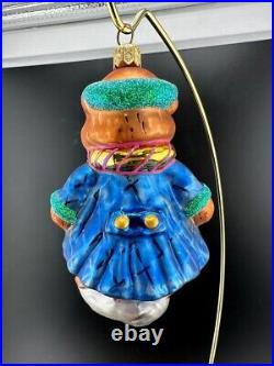 Christopher Radko Glass Christmas Ornament Cat With Tears