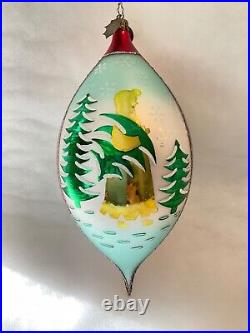 Christopher Radko Glass Christmas Ornament LUCY'S FAVORITE 8'' Tear Drop