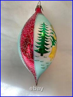 Christopher Radko Glass Christmas Ornament LUCY'S FAVORITE 8'' Tear Drop