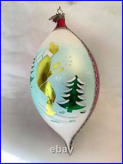 Christopher Radko Glass Christmas Ornament LUCY'S FAVORITE 8'' Tear Drop