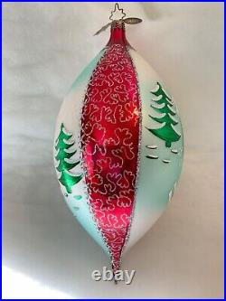 Christopher Radko Glass Christmas Ornament LUCY'S FAVORITE 8'' Tear Drop