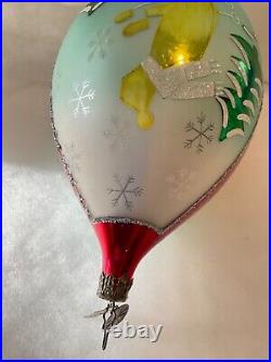 Christopher Radko Glass Christmas Ornament LUCY'S FAVORITE 8'' Tear Drop