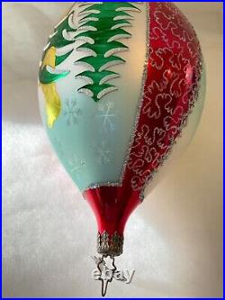 Christopher Radko Glass Christmas Ornament LUCY'S FAVORITE 8'' Tear Drop