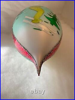 Christopher Radko Glass Christmas Ornament LUCY'S FAVORITE 8'' Tear Drop