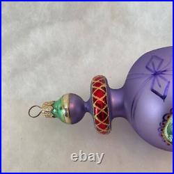 Christopher Radko Glass Christmas Ornament RAZZMATAZZ Triple Reflector Purple