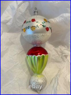 Christopher Radko Glass Christmas Ornament ROSE LAMP Drop Ball 90-098-0