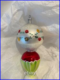 Christopher Radko Glass Christmas Ornament ROSE LAMP Drop Ball 90-098-0