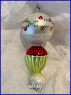 Christopher Radko Glass Christmas Ornament ROSE LAMP Drop Ball 90-098-0