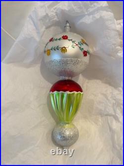 Christopher Radko Glass Christmas Ornament ROSE LAMP Drop Ball 90-098-0