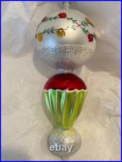 Christopher Radko Glass Christmas Ornament ROSE LAMP Drop Ball 90-098-0