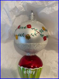 Christopher Radko Glass Christmas Ornament ROSE LAMP Drop Ball 90-098-0