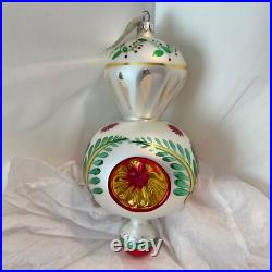 Christopher Radko Glass Christmas Ornament SARABAND Triple Reflector Drop Ball Christopher Radko Glass Christmas Ornament SARABAND Triple Reflector Drop Ball