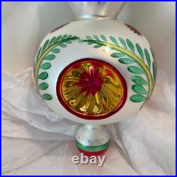Christopher Radko Glass Christmas Ornament SARABAND Triple Reflector Drop Ball Christopher Radko Glass Christmas Ornament SARABAND Triple Reflector Drop Ball