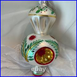 Christopher Radko Glass Christmas Ornament SARABAND Triple Reflector Drop Ball Christopher Radko Glass Christmas Ornament SARABAND Triple Reflector Drop Ball