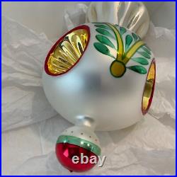Christopher Radko Glass Christmas Ornament SARABAND Triple Reflector Drop Ball Christopher Radko Glass Christmas Ornament SARABAND Triple Reflector Drop Ball