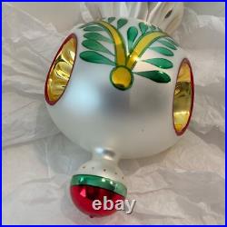 Christopher Radko Glass Christmas Ornament SARABAND Triple Reflector Drop Ball Christopher Radko Glass Christmas Ornament SARABAND Triple Reflector Drop Ball