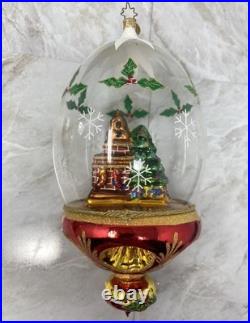 Christopher Radko Glass Christmas OrnamentSPLENDID SPRUCE Tree Globe / Dome